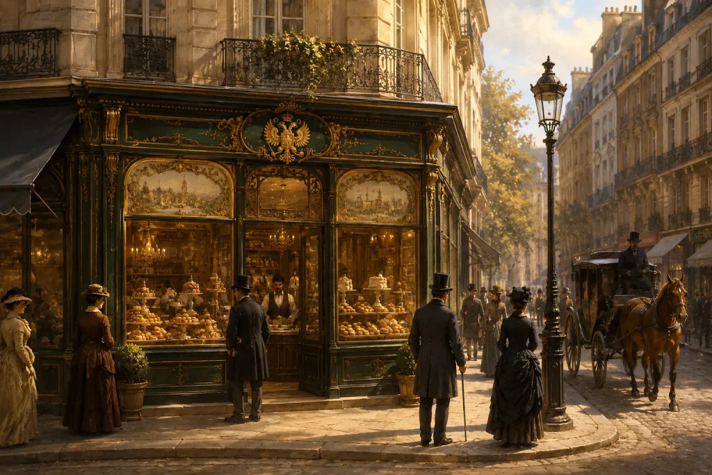 Illustration of August Zang's Viennese bakery in nineteenth-century Paris