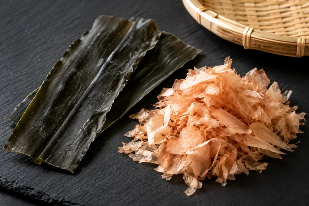 Kombu and katsuobushi used to create traditional dashi