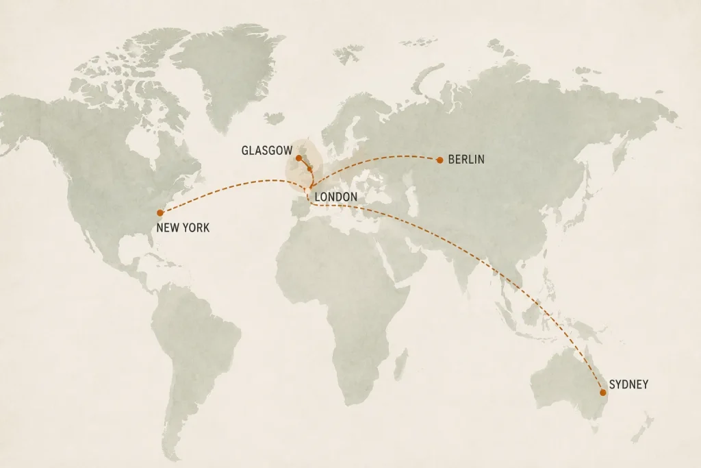 Map showing chicken tikka masala spread from Britain