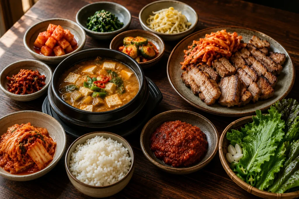 Regional Korean food styles showing distinct flavor traditions