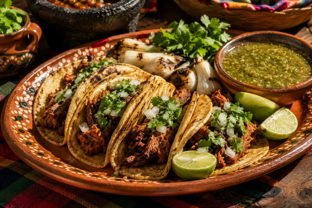Authentic Mexican tacos with fresh salsa and corn tortillas