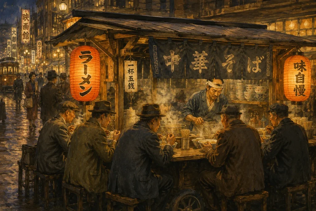 Tokyo ramen street stall during the early twentieth century