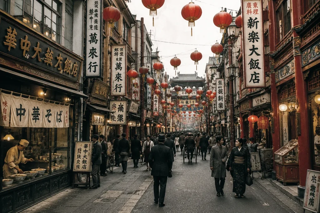 Yokohama Chinatown where early Chinese noodle culture flourished