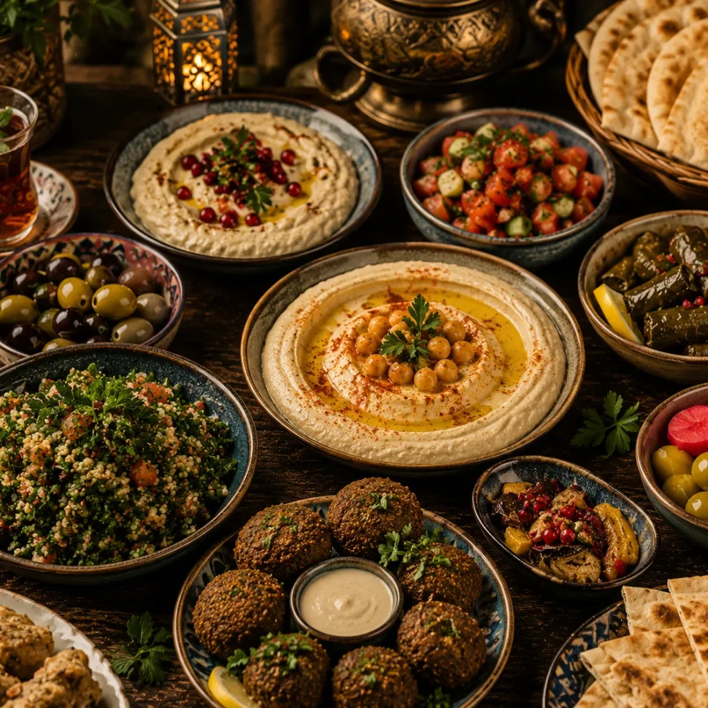 Cozy Mediterranean mezze feast