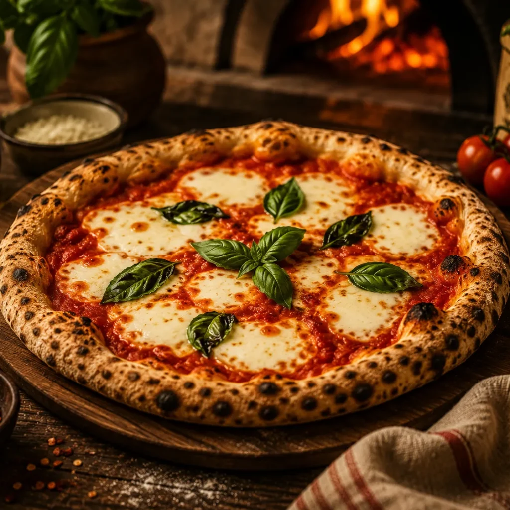 Rustic Neapolitan pizza with flare